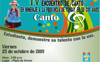 Presentación CANTO A MI TIERRA ,organizado por el IESSP «IARO» Yungay.