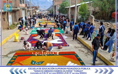 Alfombras en Conmemoración de los 55 años del Sismo Alud de 1970 en Yungay